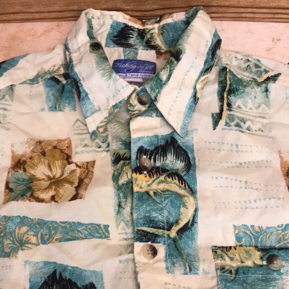 Fishing life button down lightweight summer fishing shirt size medium - Picture 6 of 9